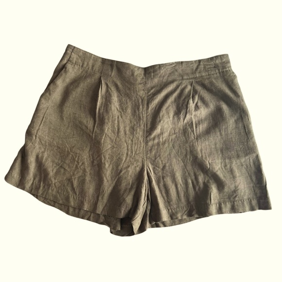Industry Republic Pants - Industry Republic Linen Blend Shorts in Warm Khaki women’s SZ L